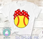 Red Bandana Softball mom svg Softball SVG, Busy Raising Ball Product Image 2