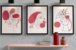 Set of Three Abstract Face Digital Print Frame not included Product Image 2