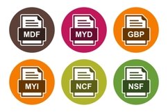 Set Of File Formats Icons Product Image 1