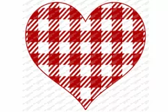 Buffalo Check Plaid Heart - Valentine's Day - SVG PNG JPG Product Image 3