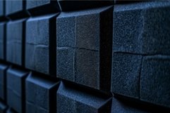 Dark blue acoustic foam panel forming repetitive pattern Product Image 1