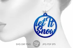 Let it snow | Christmas earring SVG | Christmas jewelry Product Image 5
