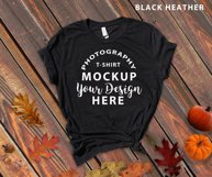 Bella Canvas 3001 Mock-up fall themed Black Heather Product Image 2
