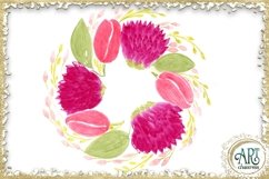 Watercolour floral clipart frames wreath pink Product Image 5