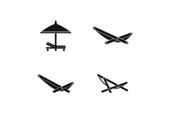 Deckchair icon set, simple style Product Image 1