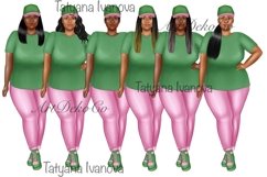 Sorority clipart, Sisterhood clipart, Curvy girl clipart Product Image 4