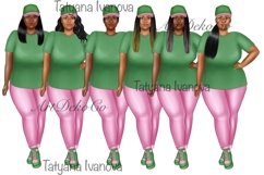 Sorority clipart, Sisterhood clipart, Curvy girl clipart Product Image 4