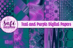 Teal and Purple Digital Papers Product Image 4