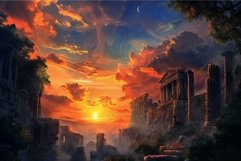 Breathtaking Ancient city sunset. Historic travel Product Image 1