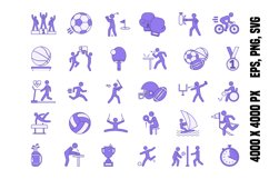 Colored Sports Icon Set Product Image 1