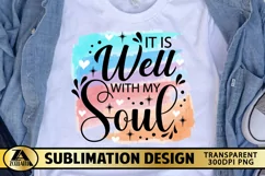 Inspirational Quote PNG Watercolor Christian Sublimation Product Image 1