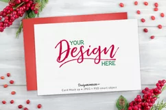 Holiday Card, Red & Gold Stationery-JPG & PSD smart objects Product Image 1