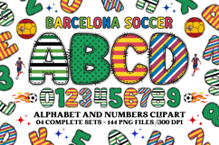 Barcelona Soccer Alphabet png clipart, soccer letters doodle Product Image 1
