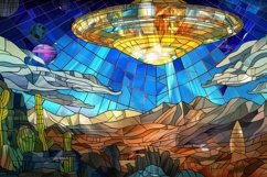 Stained Glass Outer Space Background Wallpaper Product Image 1