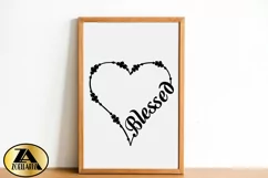 Blessed SVG PNG EPS DXF Thanksgiving SVG Floral Heart SVG Product Image 7
