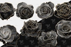Black and Gold Glam Rose Clipart Product Image 4
