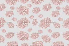 Watercolor peony digital paper. Spring Flower patterns. Product Image 7