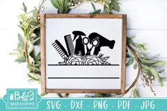 Hair Stylist Floral SVG File, Split Frame Hairdresser Product Image 2