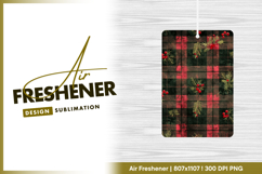 Festive plaid pattern with holly berries Air Freshener Product Image 1