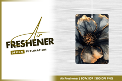 Elegant flower gold and black illustration air freshener png Product Image 1