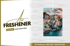 Colorful Coastal Village Buildings on air freshener Product Image 1
