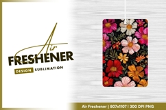 Colorful Floral Pattern on Black Background air freshener Product Image 1
