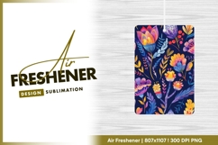 Colorful Floral Pattern on Dark Blue air freshener Product Image 1