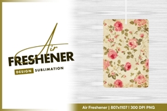 Vintage Floral Pattern with Pink Roses Green air freshener Product Image 1