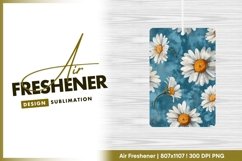 Daisy Flowers Pattern on Teal Background air freshener Product Image 1