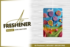 Colorful Lollipops and Cupcakes on a Layered air freshener Product Image 1