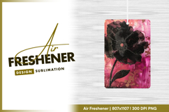Black flower abstract art on pink background Air Freshener Product Image 1