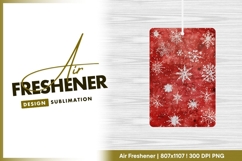White Snowflakes and Dots on Red Background air freshener Product Image 1