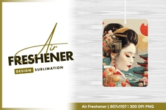 Japanese Geisha Illustration with Red Lips air freshener Product Image 1