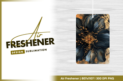 Abstract floral design black and gold accents air freshener Product Image 1