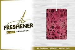 Pink Floral Pattern with Dark Burgundy Flowers air freshener Product Image 1