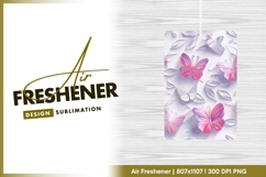Pink and Purple Butterflies and White Leaves air freshener Product Image 1