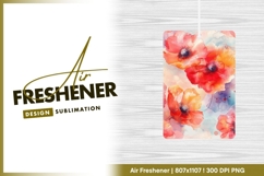 Watercolor Poppy Flowers Pattern Red air freshener Product Image 1