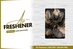 Abstract flower in black gray and gold air freshener png Product Image 1