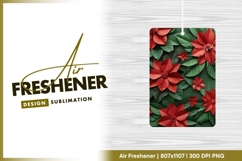 Red Poinsettia Flowers and Green Leaves on air freshener Product Image 1