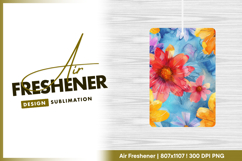 Colorful watercolor flowers illustration blue air freshener Product Image 1