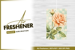 Peach rose with bud and dotted background air freshener png Product Image 1