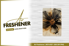 Abstract black and gold flower illustration Air Freshener Product Image 1