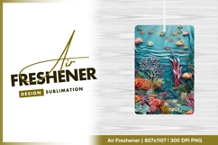 Colorful papercraft coral reef with fish air freshener Product Image 1