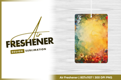 Watercolor floral frame with yellow background Air Freshener Product Image 1