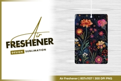 Colorful embroidered flowers on dark air freshener Product Image 1