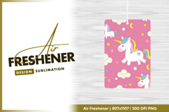 Cute unicorns and clouds pattern on pink air freshener Product Image 1