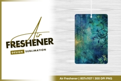 Teal textured backdrop with floral accents air freshener png Product Image 1