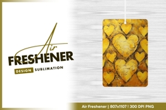 Golden hearts oil painting texture air freshener png Product Image 1