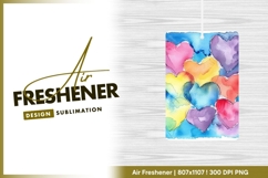 Watercolor colorful hearts love background air freshener png Product Image 1