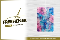 Pink and blue floral design artwork air freshener png Product Image 1